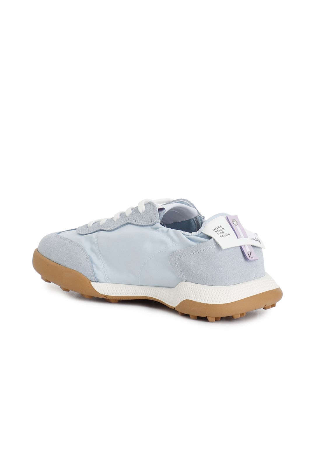 Schnürsneaker aus nylongewebe und wildleder