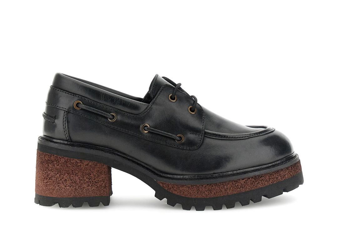 bootsschuh-loafer aus leder black