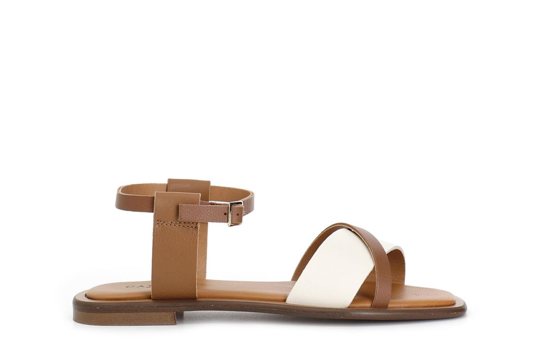 mehrfarbige leder-sandalen off white combo