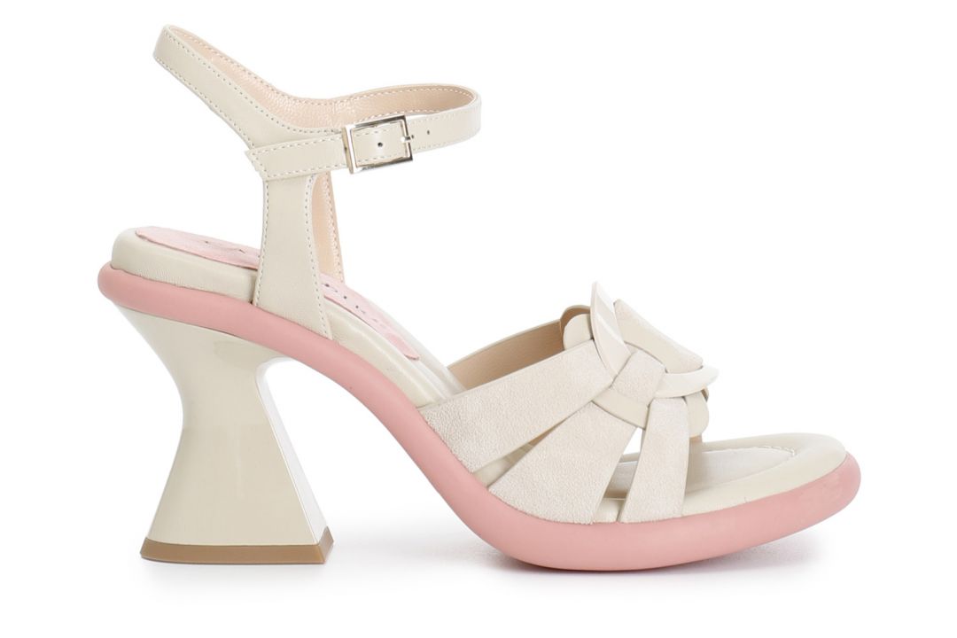 gilda-ledersandaletten mit ring-accessoire sand