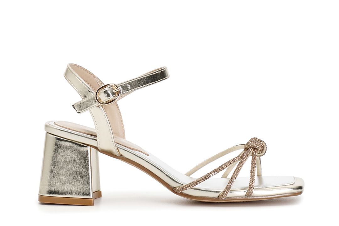 sandalen gilda mit knoten und strass light gold