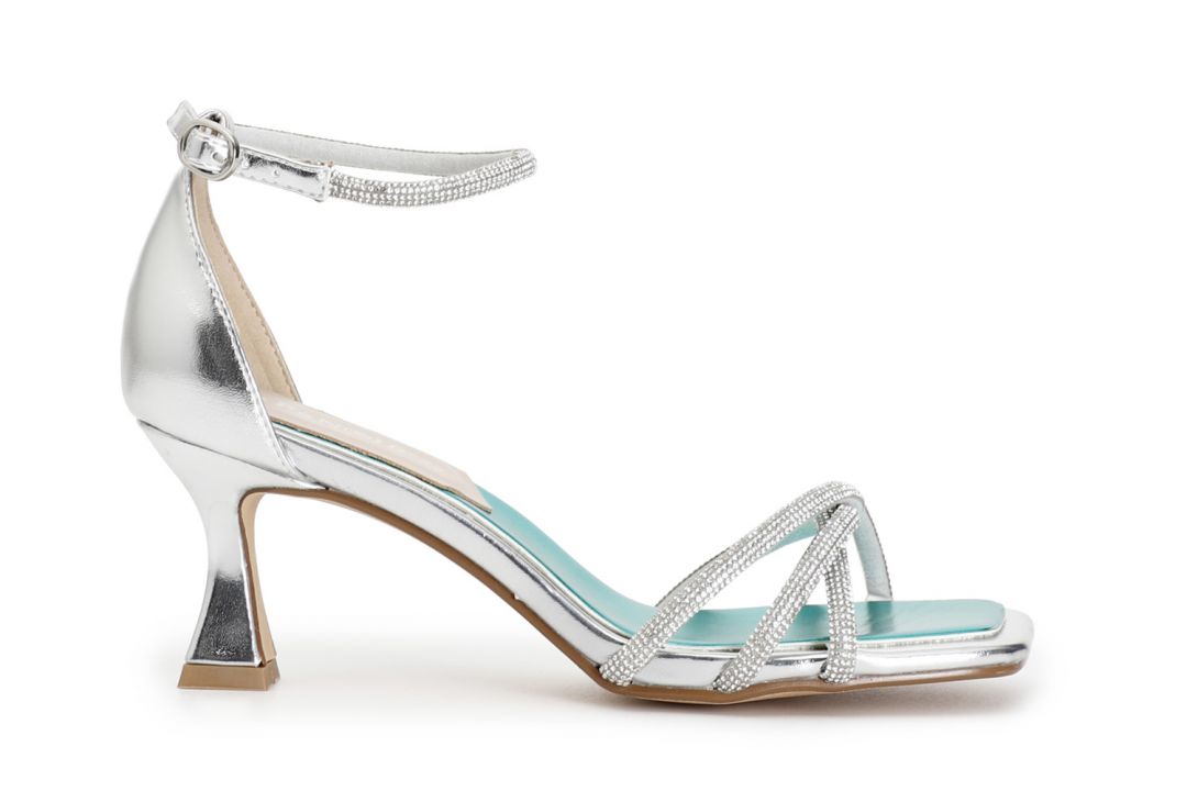 sandalen mit strass silver