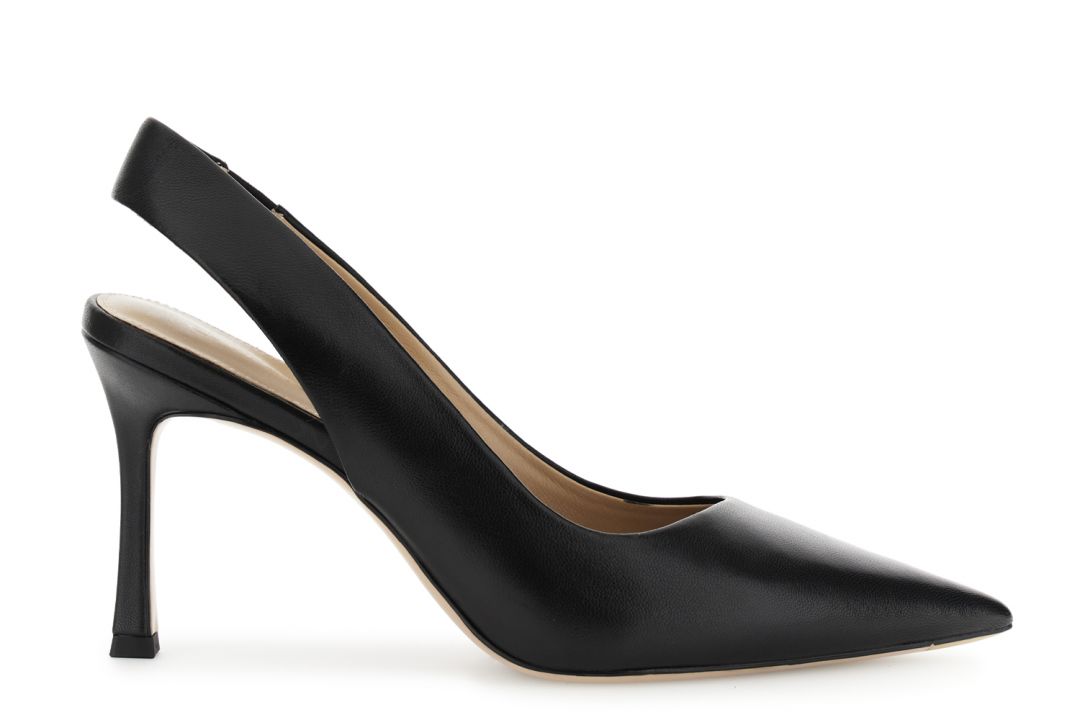 hinten offene lederpumps black