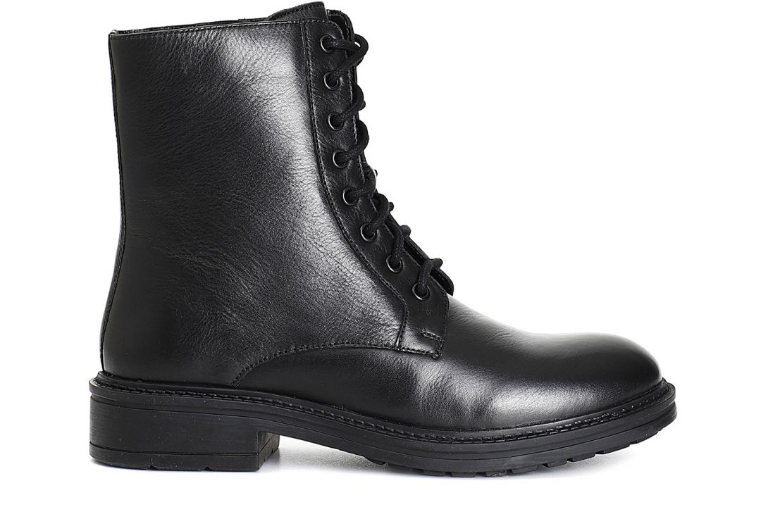 damen-schnürstiefelette aus leder black