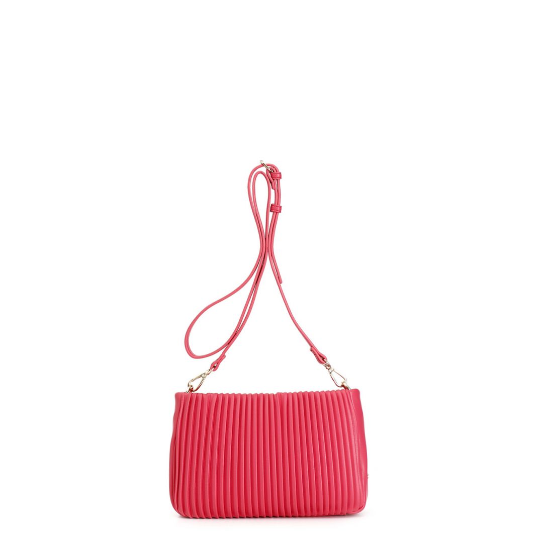 plissierte clutch hot pink